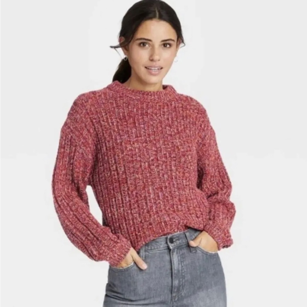 Universal Thread Multi-colored Red, Orange & Pink Knit Sweater Women’s Size XL